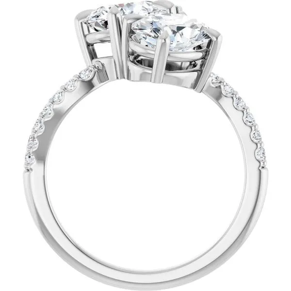 Two-Stone Bypass Engagement Ring Image 2 Berilian Jewelers Folsom, CA