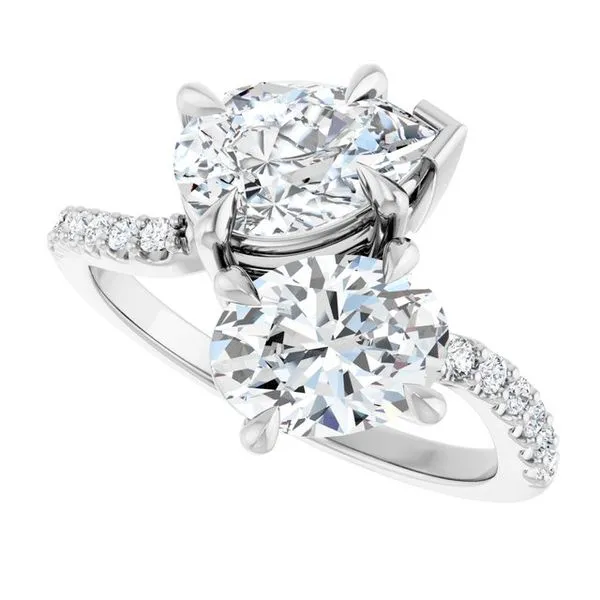 Two-Stone Bypass Engagement Ring Image 5 Berilian Jewelers Folsom, CA