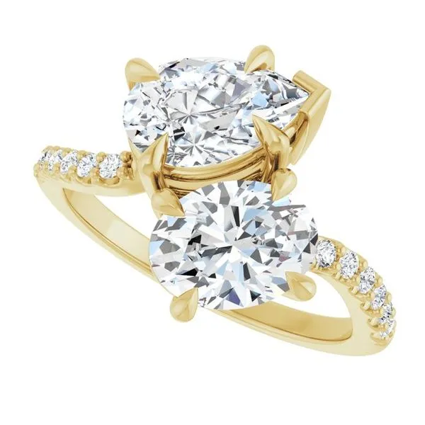 Two-Stone Bypass Engagement Ring Image 5 Raleigh Diamond Fine Jewelry Raleigh, NC