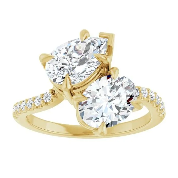 Two-Stone Bypass Engagement Ring Image 3 Raleigh Diamond Fine Jewelry Raleigh, NC