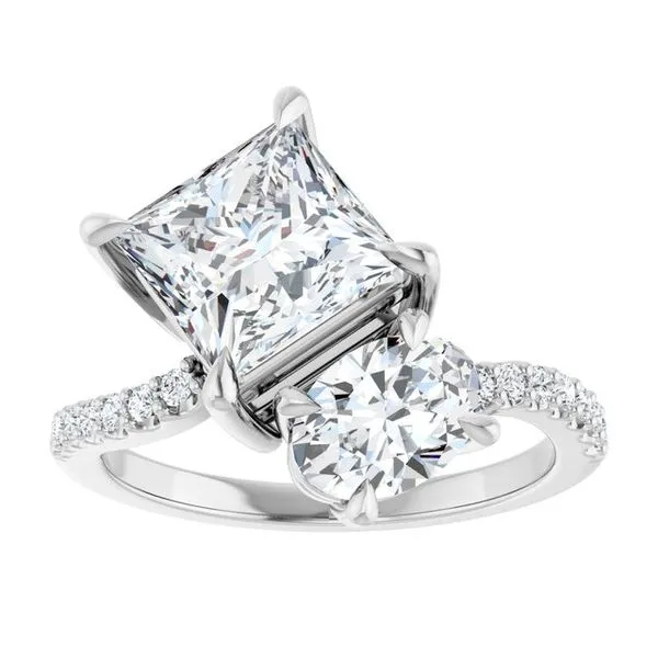 Two-Stone Bypass Engagement Ring Image 3 Raleigh Diamond Fine Jewelry Raleigh, NC