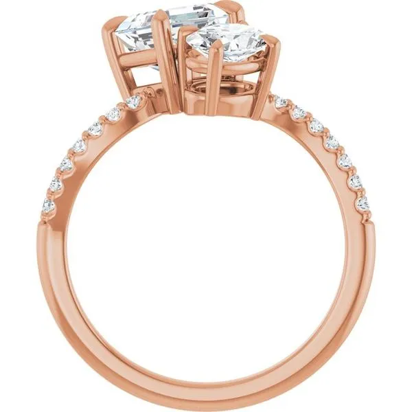 Two-Stone Bypass Engagement Ring Image 2 Raleigh Diamond Fine Jewelry Raleigh, NC