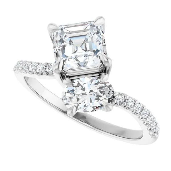 Two-Stone Bypass Engagement Ring Image 5 Raleigh Diamond Fine Jewelry Raleigh, NC