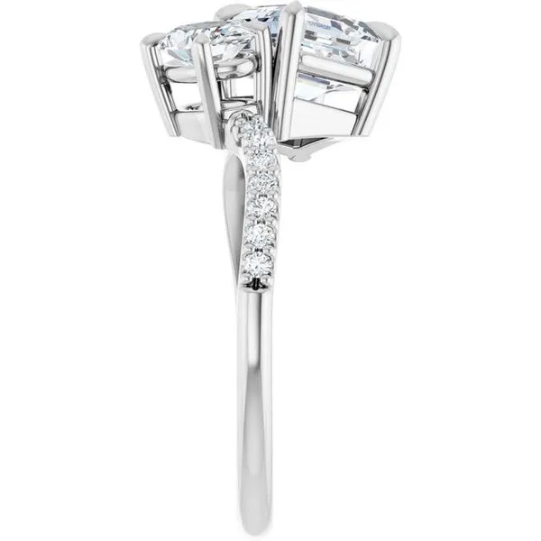 Two-Stone Bypass Engagement Ring Image 4 Raleigh Diamond Fine Jewelry Raleigh, NC