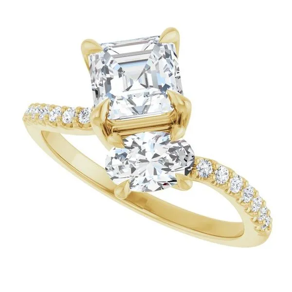 Two-Stone Bypass Engagement Ring Image 5 Raleigh Diamond Fine Jewelry Raleigh, NC