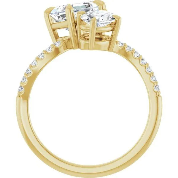 Two-Stone Bypass Engagement Ring Image 2 Raleigh Diamond Fine Jewelry Raleigh, NC