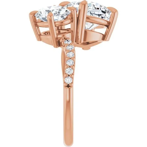 Two-Stone Bypass Engagement Ring Image 4 Raleigh Diamond Fine Jewelry Raleigh, NC