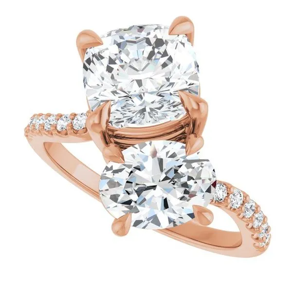Two-Stone Bypass Engagement Ring Image 5 Raleigh Diamond Fine Jewelry Raleigh, NC
