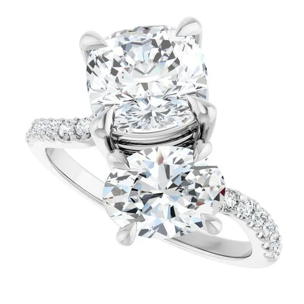 Two-Stone Bypass Engagement Ring Image 5 Raleigh Diamond Fine Jewelry Raleigh, NC