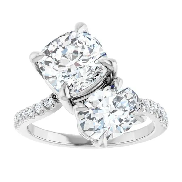 Two-Stone Bypass Engagement Ring Image 3 Raleigh Diamond Fine Jewelry Raleigh, NC