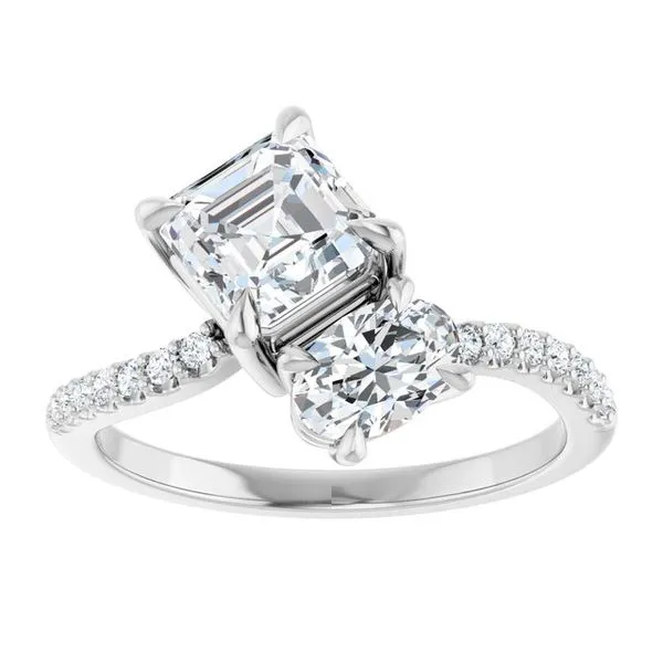 Two-Stone Bypass Engagement Ring Image 3 Raleigh Diamond Fine Jewelry Raleigh, NC