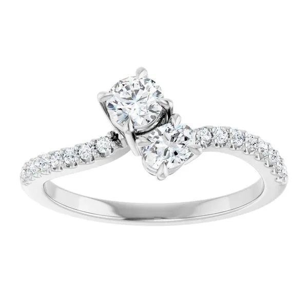 Two-Stone Bypass Engagement Ring Image 3 Raleigh Diamond Fine Jewelry Raleigh, NC