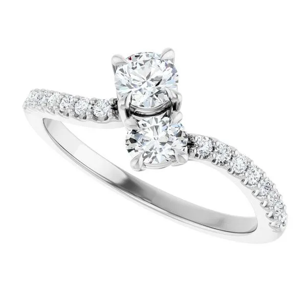 Two-Stone Bypass Engagement Ring Image 5 Raleigh Diamond Fine Jewelry Raleigh, NC