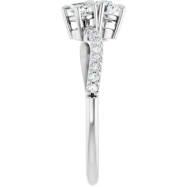 Two-Stone Bypass Engagement Ring Image 4 Raleigh Diamond Fine Jewelry Raleigh, NC