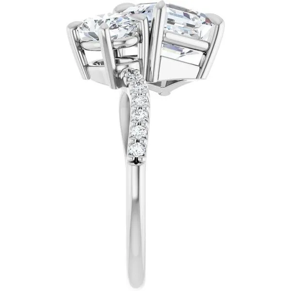 Two-Stone Bypass Engagement Ring Image 4 Raleigh Diamond Fine Jewelry Raleigh, NC
