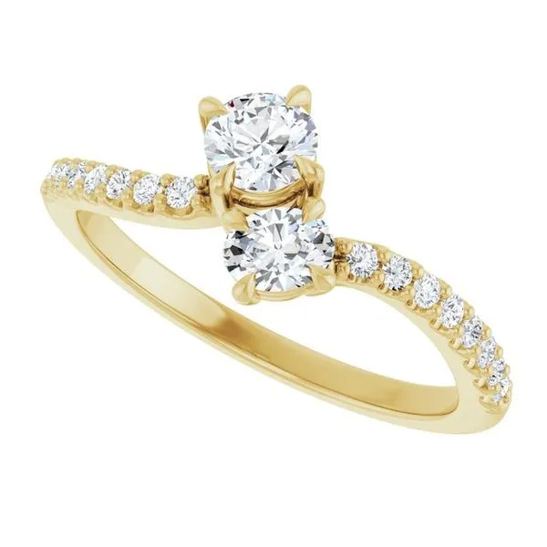 Two-Stone Bypass Engagement Ring Image 5 Raleigh Diamond Fine Jewelry Raleigh, NC