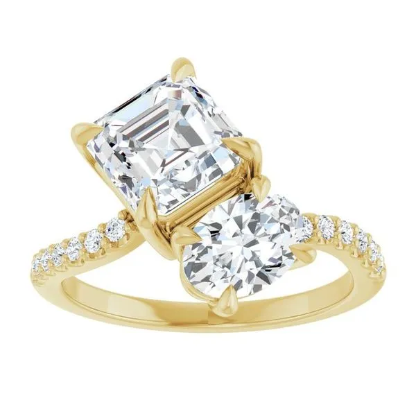 Two-Stone Bypass Engagement Ring Image 3 Raleigh Diamond Fine Jewelry Raleigh, NC