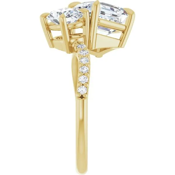 Two-Stone Bypass Engagement Ring Image 4 Raleigh Diamond Fine Jewelry Raleigh, NC