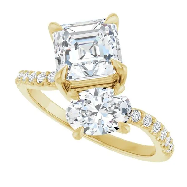 Two-Stone Bypass Engagement Ring Image 5 Raleigh Diamond Fine Jewelry Raleigh, NC