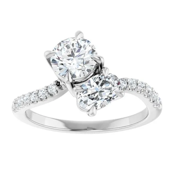 Two-Stone Bypass Engagement Ring Image 3 Raleigh Diamond Fine Jewelry Raleigh, NC
