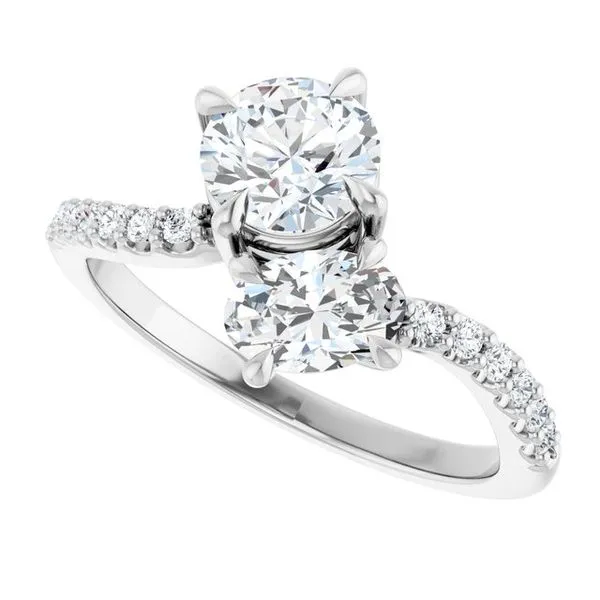 Two-Stone Bypass Engagement Ring Image 5 Raleigh Diamond Fine Jewelry Raleigh, NC