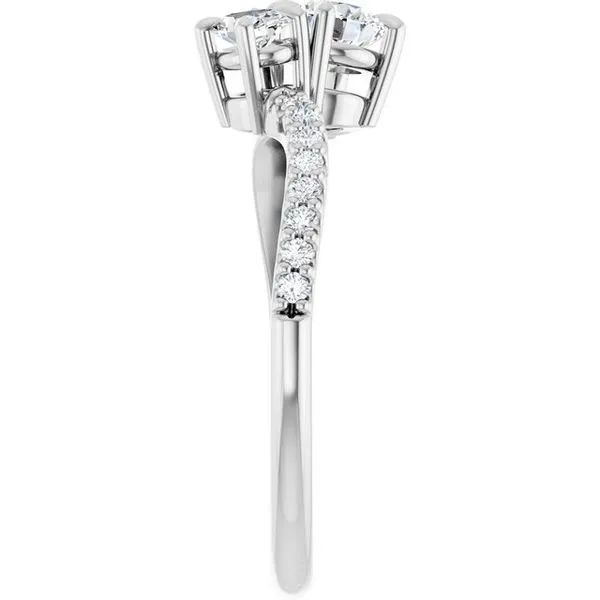 Two-Stone Bypass Engagement Ring Image 4 Raleigh Diamond Fine Jewelry Raleigh, NC