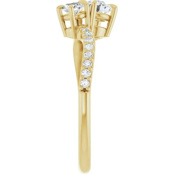 Two-Stone Bypass Engagement Ring Image 4 Raleigh Diamond Fine Jewelry Raleigh, NC