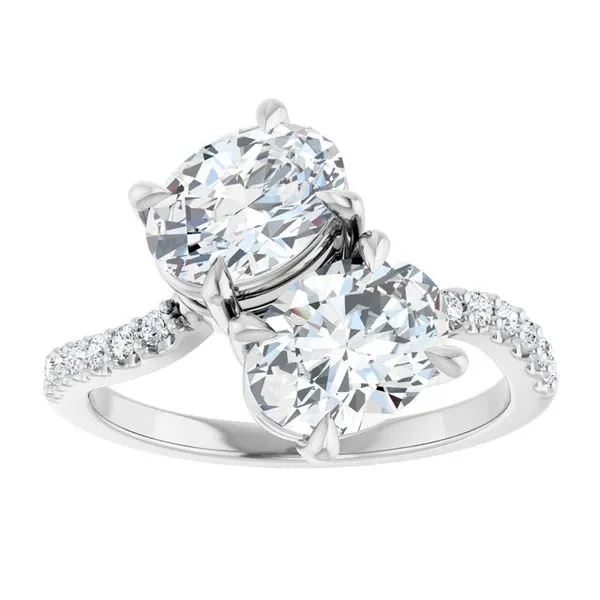 Two-Stone Bypass Engagement Ring Image 3 Berilian Jewelers Folsom, CA