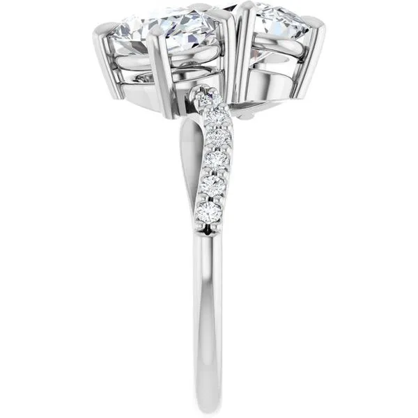 Two-Stone Bypass Engagement Ring Image 4 Berilian Jewelers Folsom, CA