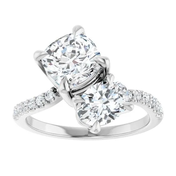 Two-Stone Bypass Engagement Ring Image 3 Raleigh Diamond Fine Jewelry Raleigh, NC