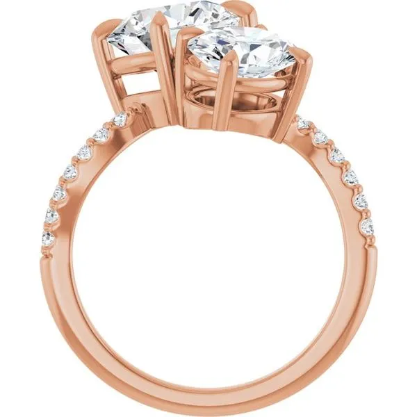 Two-Stone Bypass Engagement Ring Image 2 Raleigh Diamond Fine Jewelry Raleigh, NC