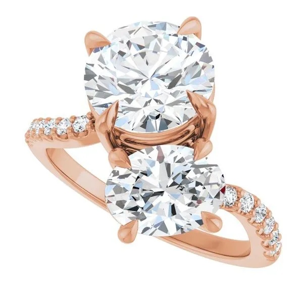Two-Stone Bypass Engagement Ring Image 5 Raleigh Diamond Fine Jewelry Raleigh, NC