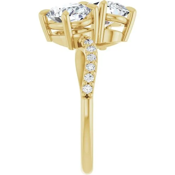 Two-Stone Bypass Engagement Ring Image 4 Raleigh Diamond Fine Jewelry Raleigh, NC