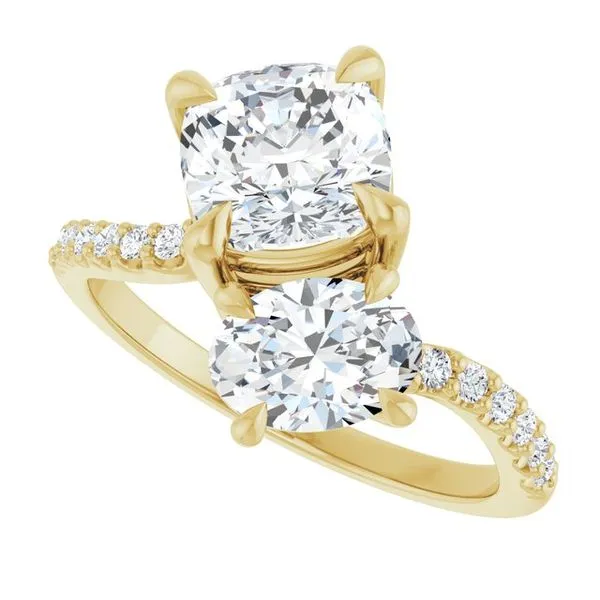 Two-Stone Bypass Engagement Ring Image 5 Raleigh Diamond Fine Jewelry Raleigh, NC