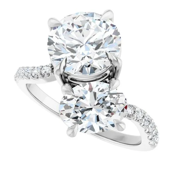 Two-Stone Bypass Engagement Ring Image 5 Raleigh Diamond Fine Jewelry Raleigh, NC