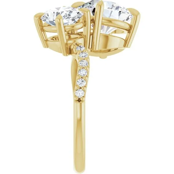 Two-Stone Bypass Engagement Ring Image 4 Raleigh Diamond Fine Jewelry Raleigh, NC