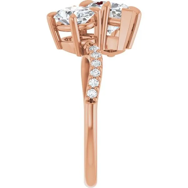Two-Stone Bypass Engagement Ring Image 4 Raleigh Diamond Fine Jewelry Raleigh, NC