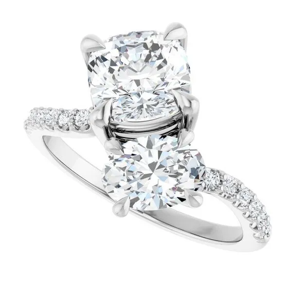 Two-Stone Bypass Engagement Ring Image 5 Raleigh Diamond Fine Jewelry Raleigh, NC