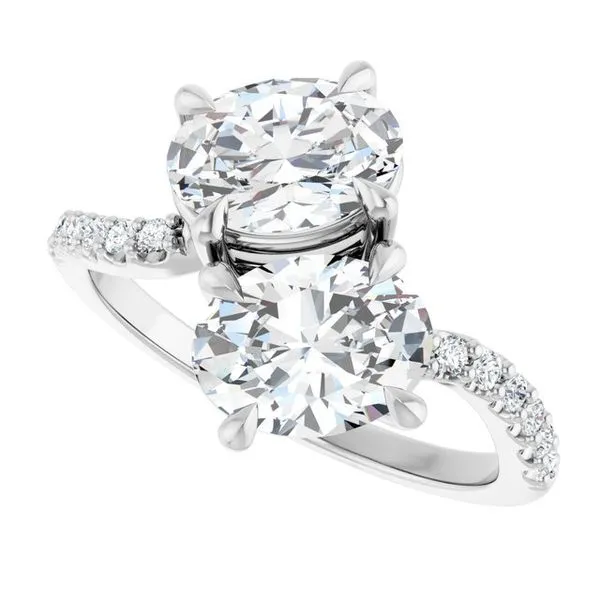 Two-Stone Bypass Engagement Ring Image 5 Raleigh Diamond Fine Jewelry Raleigh, NC