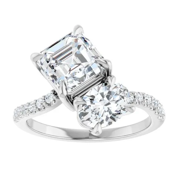 Two-Stone Bypass Engagement Ring Image 3 Raleigh Diamond Fine Jewelry Raleigh, NC