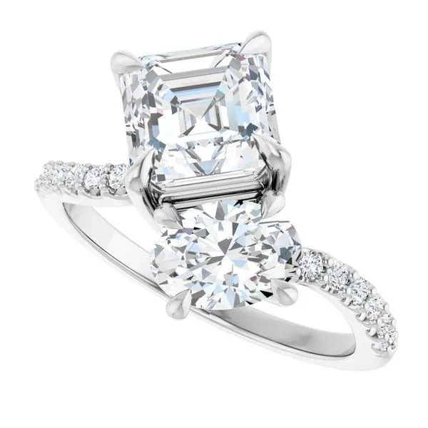 Two-Stone Bypass Engagement Ring Image 5 Raleigh Diamond Fine Jewelry Raleigh, NC