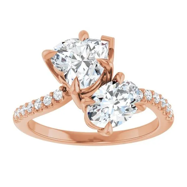 Two-Stone Bypass Engagement Ring Image 3 Raleigh Diamond Fine Jewelry Raleigh, NC