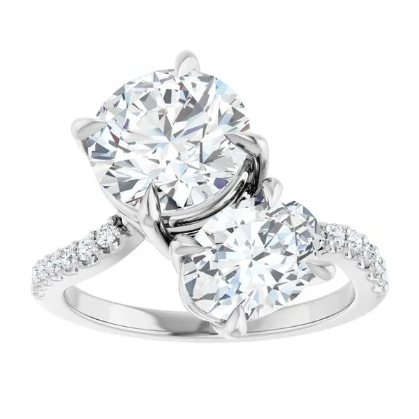 Two-Stone Bypass Engagement Ring Image 3 Raleigh Diamond Fine Jewelry Raleigh, NC