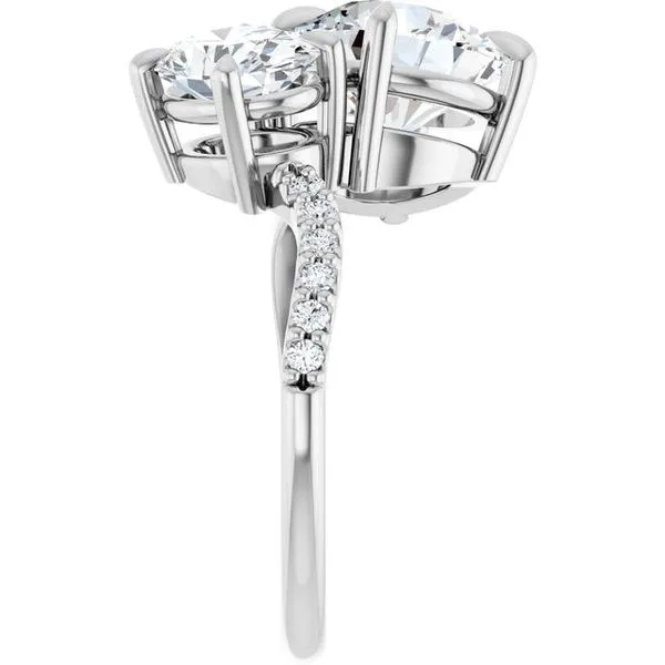 Two-Stone Bypass Engagement Ring Image 4 Raleigh Diamond Fine Jewelry Raleigh, NC
