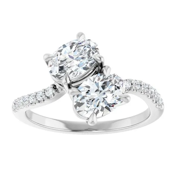 Two-Stone Bypass Engagement Ring Image 3 Raleigh Diamond Fine Jewelry Raleigh, NC