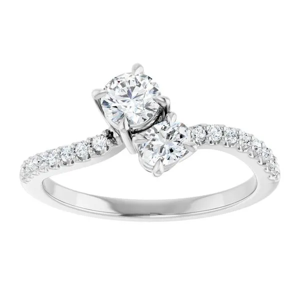 Two-Stone Bypass Engagement Ring Image 3 Raleigh Diamond Fine Jewelry Raleigh, NC