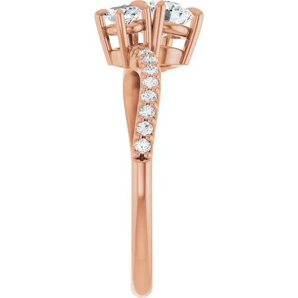 Two-Stone Bypass Engagement Ring Image 4 Raleigh Diamond Fine Jewelry Raleigh, NC