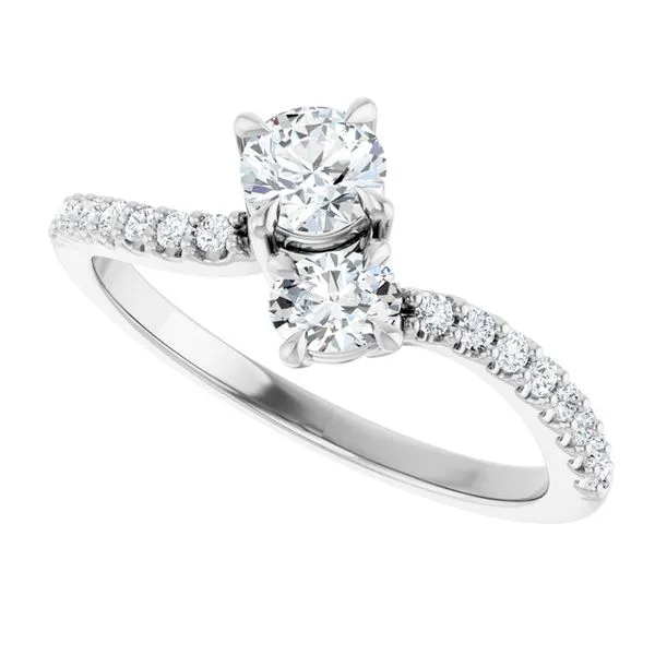 Two-Stone Bypass Engagement Ring Image 5 Raleigh Diamond Fine Jewelry Raleigh, NC