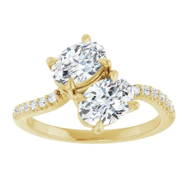 Two-Stone Bypass Engagement Ring Image 3 Raleigh Diamond Fine Jewelry Raleigh, NC