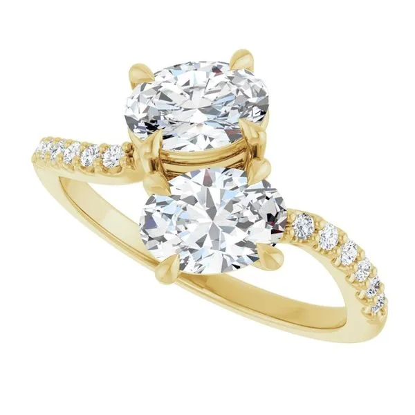 Two-Stone Bypass Engagement Ring Image 5 Raleigh Diamond Fine Jewelry Raleigh, NC